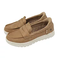 Skechers 休閒鞋 Arch Comfort Slip-Ins 寬楦 女鞋 棕 米 皮革 套入式 樂福鞋 懶人鞋 114246WTAN 24cm TAN