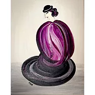 【玲廊滿藝】張慈-《穿紫色澎澎衣的女人》35x27cm