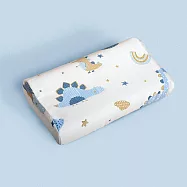 《Embrace英柏絲》純天絲x3D網布 兒童工學記憶枕 純天絲枕套 3D網布不悶熱 成長型 JIS日規大和抗菌(多色任選) 小小恐龍1入