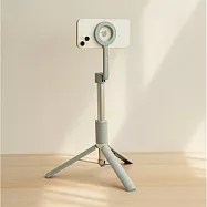 美極品【 3.0 三腳架自拍棒-磁吸版 】自拍神器 N52強力磁吸 藍牙遙控 旅行必備 贈磁吸環 一吸即拍 自拍棒 靜謐霧藍