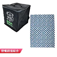 英國熊 保溫保冷大容量雙用箱包 Y-2524+安妮兔 防水野餐墊(附提袋) Y-B017