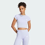 ADIDAS HYGLM T Q1 短版 女 短袖上衣 JC7231 XS 紫色