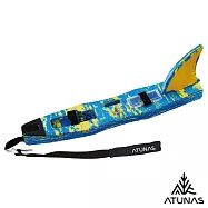 【ATUNAS 歐都納】水上漂橫渡專用浮標+魚鰭手寫立板2938R/泳渡水上活動必備- 寶藍/新黃大理紋