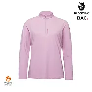 BLACKYAK 女 MAHEN刷毛長袖半開襟 L 丁香紫粉