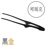 日本TKG仙武堂可站立職人燒烤夾18-0不鏽鋼陽極氧化烤肉夾BTVJ601黑金(小夾頭;一體成型更衛生;整體厚實不易斷裂)燒肉夾食物夾餐夾火鍋夾