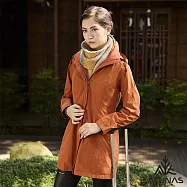 【ATUNAS 歐都納】女款GORE-TEX防水透氣+保暖羽絨二件式中長版風衣外套/大尺碼A1GT2514W- L 栗子紅