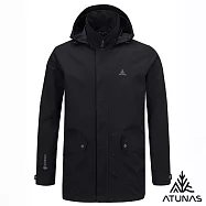 【ATUNAS 歐都納】男款GORE-TEX防水透氣+保暖羽絨二件式中長版風衣外套/大尺碼A1GT2513M- L 黑