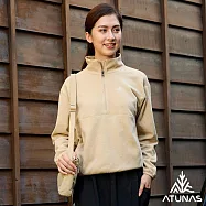 【ATUNAS 歐都納】女款SOLAR-FLEECE保暖刷毛長袖拉鍊衫/立領衫/POLO衫/大尺碼A1PS2559W- S 米卡
