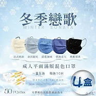 【宏瑋】成人滿版平面醫療口罩|未滅菌|混色款|冬季戀歌|x4盒組 (一盒5色|每色10片)