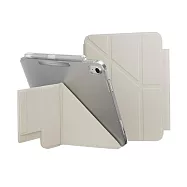 MAGEASY Facet 全方位支架透明背蓋保護套(筆槽款) for 2022 iPad 10.9吋 A14 & 2025 iPad 11吋 A16 星光白