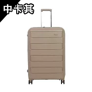 KANGOL - 英國袋鼠28吋輕量耐磨雙格層箱體可擴充升級版PP行李箱-多色可選 中卡其