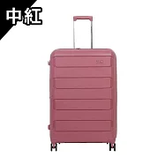 KANGOL - 英國袋鼠28吋輕量耐磨雙格層箱體可擴充升級版PP行李箱-多色可選 中紅