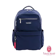 Roberto Mocali - 義大利諾貝兔無限系列商務型可插拉桿多口袋雙肩後背包(附安全哨) 藍色