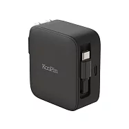 KooPin 45W快充型伸縮線-氮化鎵旅行充電器 快充頭 含線 -黑色