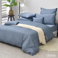(網路獨家)義大利La Belle《翩翩絮羽-雅仕藍》加大天絲棉四件式被套床包組