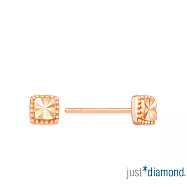 【Just Diamond】方鑽語 18K玫瑰金耳環(網路限定)