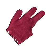 WINNER勝利者 高級三指包指撞球手套(左右通用)ONE SIZE 暗紅