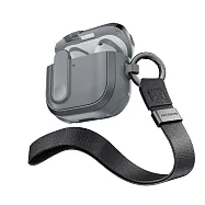 MAGEASY Odyssey with Wrist Strap 抗衝擊磁扣手繩耳機殼 AirPods 4-金屬灰藍