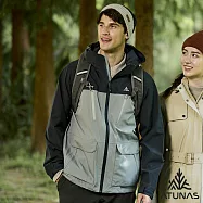 【ATUNAS 歐都納】男款GORE-TEX防水透氣+保暖羽絨二件式風衣外套/大尺碼A1GT2510M- M 藍黑/岩石灰