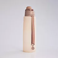 【仁舟淨塑】捲捲矽水瓶3.0 (附吸管)_1000ml 單入組 (水壺/隨行杯/環保水瓶) 栗沙