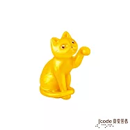 J&rsquo;code真愛密碼金飾 貓跳台-舉手貓咪硬金擺件