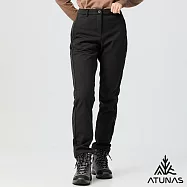 【ATUNAS 歐都納】女款SOFTSHELL薄刷毛防風保暖長褲A1PA2504W- M 星夜黑