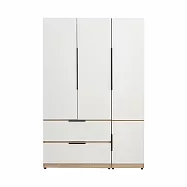 IDEA-MIT面白4X6尺升級耐磨四開雙抽收納衣櫃+側邊櫃