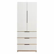 IDEA-MIT面白3X7尺升級耐磨雙開三抽收納衣櫃