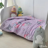 【超值組合】義大利La Belle《Sanrio-My Melody & KUROMI白粉天使》海島針織兒童抗菌暖暖被105*135CM+大容量洗衣袋