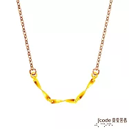 J’code真愛密碼金飾 柔情硬金墜子+玫瑰金色鋼項鍊-小
