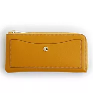 【日本 Legato Largo】12卡超薄輕量皮革長夾 -芥末黃