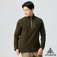 【ATUNAS 歐都納】男款POLARTEC THERMAL PRO透氣快乾保暖長袖拉鍊立領杉/POLO衫/大尺碼A1PS2521M- M 深橄綠