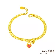 J’code真愛密碼金飾 心心戀戀硬金手鍊
