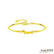 J’code真愛密碼金飾 愛你腸久硬金手環