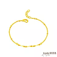 J’code真愛密碼金飾 柔情硬金手鍊-小