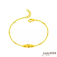 J’code真愛密碼金飾 心漾硬金手鍊-小
