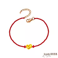 J’code真愛密碼金飾 甜入心硬金編織手鍊-小