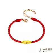 J’code真愛密碼金飾 心漾硬金編織手鍊-小