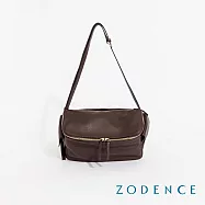 ZODENCE TARA進口真皮垂墜感肩背方包 深咖