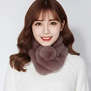 Seoul Show首爾秀 100%獺兔毛三管加厚圍脖真毛皮草圍巾 豆沙