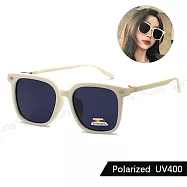 【SUNS】時尚方框墨鏡 Polarized偏光墨鏡 潮流明星款 顯小臉 輕量/防眩光/遮陽/抗UV400 S2034 象牙白