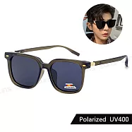【SUNS】時尚方框墨鏡 Polarized偏光墨鏡 潮流明星款 顯小臉 輕量/防眩光/遮陽/抗UV400 S2034 橄欖綠