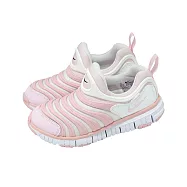 Nike 童鞋 Dynamo Free PS 中童 粉紅 白 毛毛蟲鞋 運動鞋 無鞋帶 343738-637 21.5cm PINK/WHITE