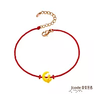 J’code真愛密碼金飾 月光喵喵硬金編織手鍊-小