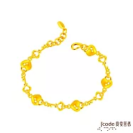 J’code真愛密碼金飾 甜蜜牽絆硬金手鍊-小