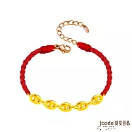 J’code真愛密碼金飾 豬你相戀硬金編織女手鍊