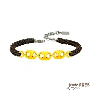 J’code真愛密碼金飾 豬你相戀硬金編織男手鍊