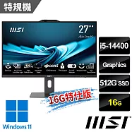 msi微星 PRO AP272P 14M-632TW 27吋 黑 液晶電腦 (i5-14400/16G/512G SSD/Win11/黑-16G特仕版)