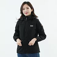 【遊遍天下】女款GlobeTex防水防風保暖刷毛軟殼外套(GJ23050) 5XL 曜岩黑