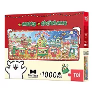TOi圖益 線條小狗 小狗聖誕火車 1000片拼圖 正版授權 聖誕節交換禮物 收藏展示卡通動漫玩具桌遊